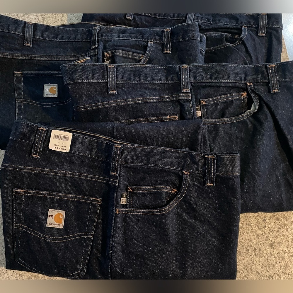 Men’s Carhartt flame resistant work jeans.